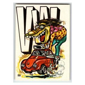 Vintage Hot Rod Monster Sticker #59 VW Beetle Cartoon Drag Car Rat Fink Style
